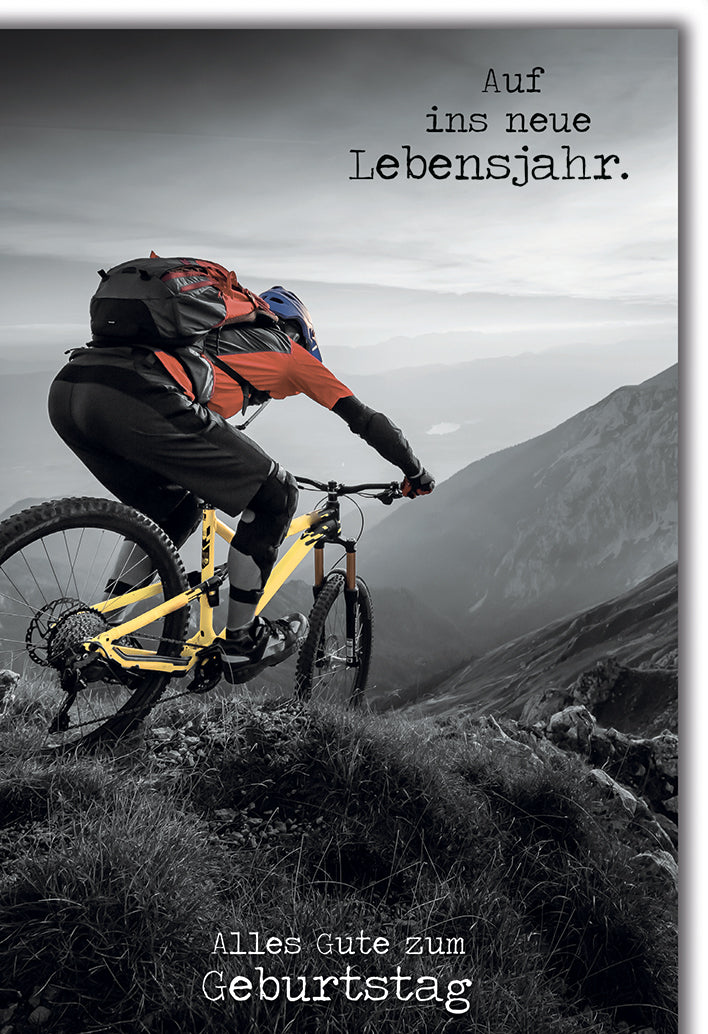 geburtstagswünsche mountainbiker Geburtstagskarte Mountainbike: Downhill-Fahrer auf gelbem Bike in dram – Verlag Dominique Shop Kategorie:Fleece & Fingerhandschuhe Beyond Riders Protective Riding Adult Electric Bike product