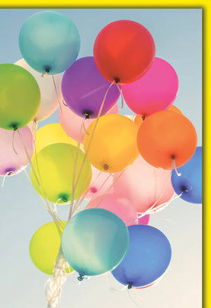 Blankokarte Elegant: Bunte Luftballons in leuchtenden Farben, ohne Text
