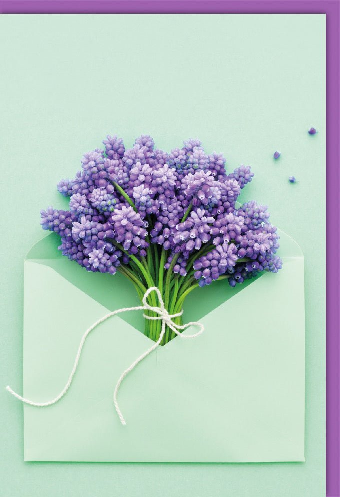 Blankokarte Lavendel & Grün Blumenmotiv: Persönliche Glückwünsche, Vielseitig einsetzbar, Inkl. Umschlag, Hochwertig