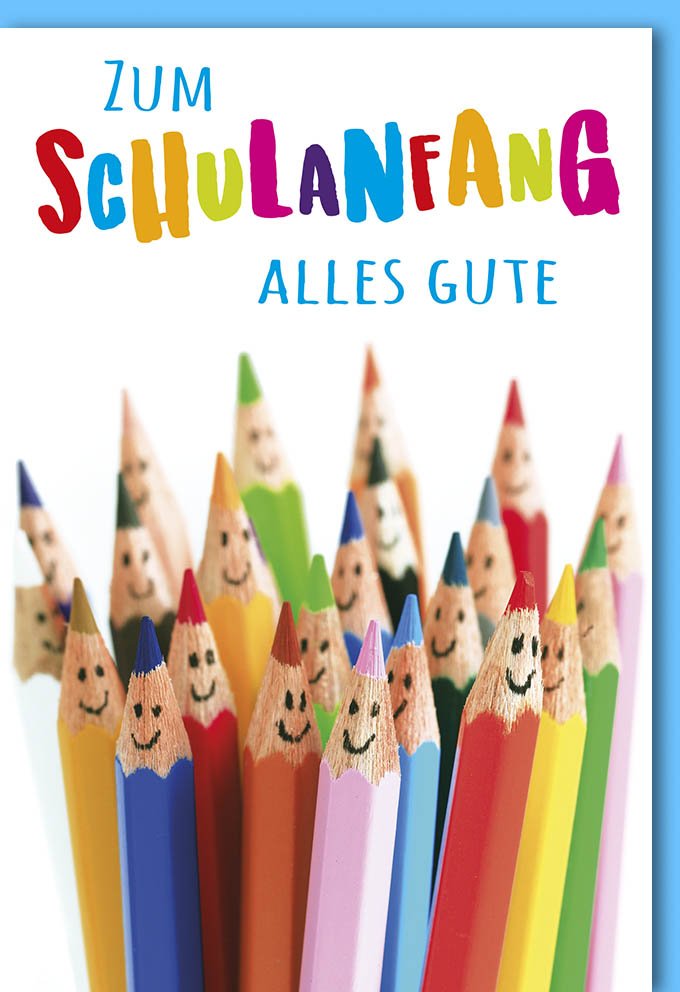 Einschulungskarte "Zum Schulanfang alles Gute" - Liebevolle Wünsche für Erstklässler & Schulanfänger, bezauberndes Design