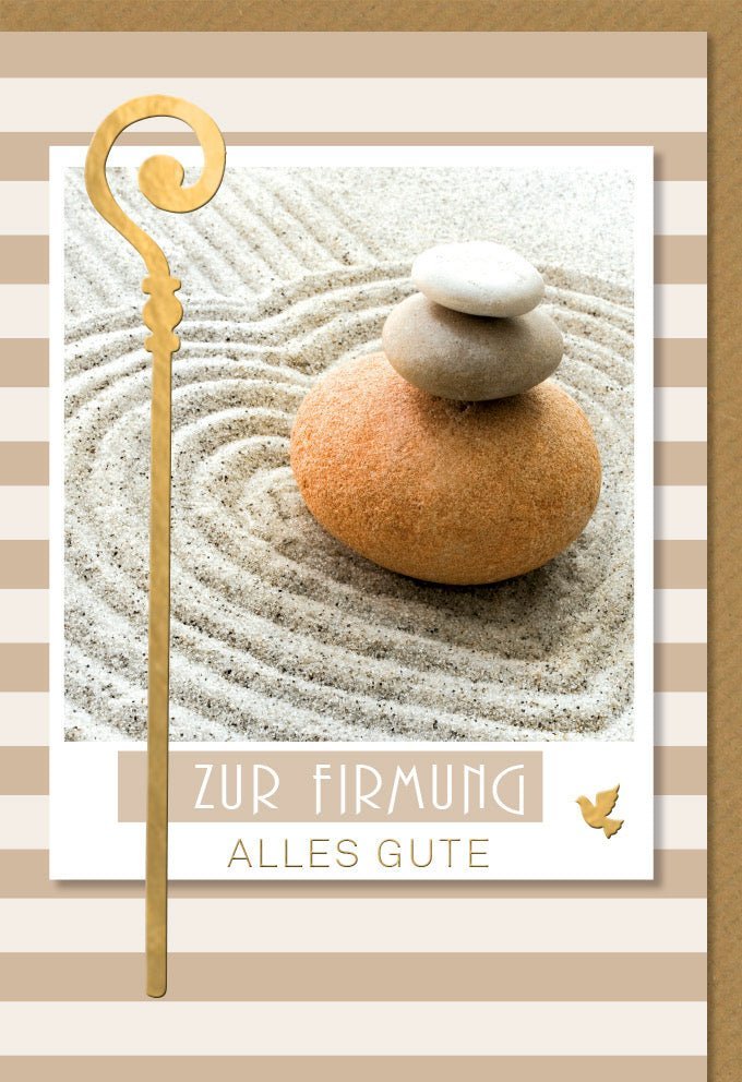 Firmungskarte mit Folienprägung & Kuvert – Spirituelle Harmonie, Frieden & strahlende Zukunft. Edle Karte für besondere Anlässe.