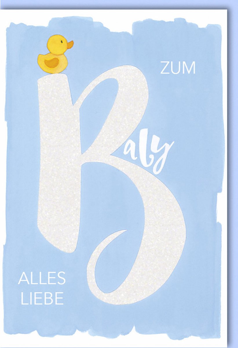 Geburtskarte Baby - Liebevolle Botschaft mit Glitzerlack-Veredelung auf Naturkarton & passendem Kuvert für herzliche Glückwünsche