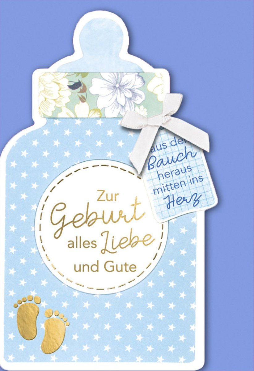 Geburtskarte Junge – Babyfüße Design mit Kuvert. Hochwertige Glückwünsche für frischgebackene Eltern