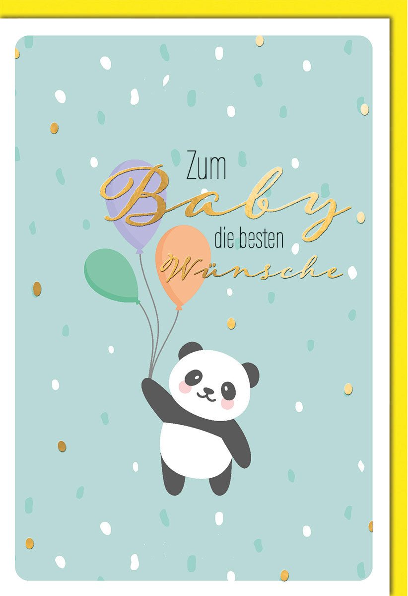 Geburtskarte "Zum Baby die besten Wünsche" – Elegantes Design mit edler Folienprägung & passendem Kuvert