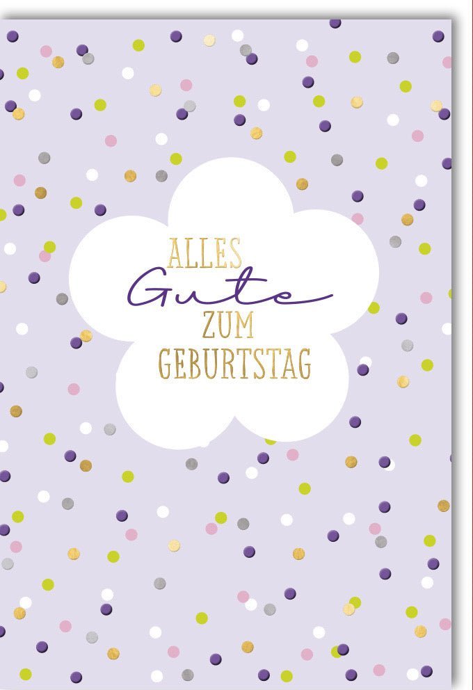 Geburtstagskarte Elegant – Schimmernde Folienprägung & Naturkarton, mit Kuvert. „Zum Geburtstag alles Liebe“