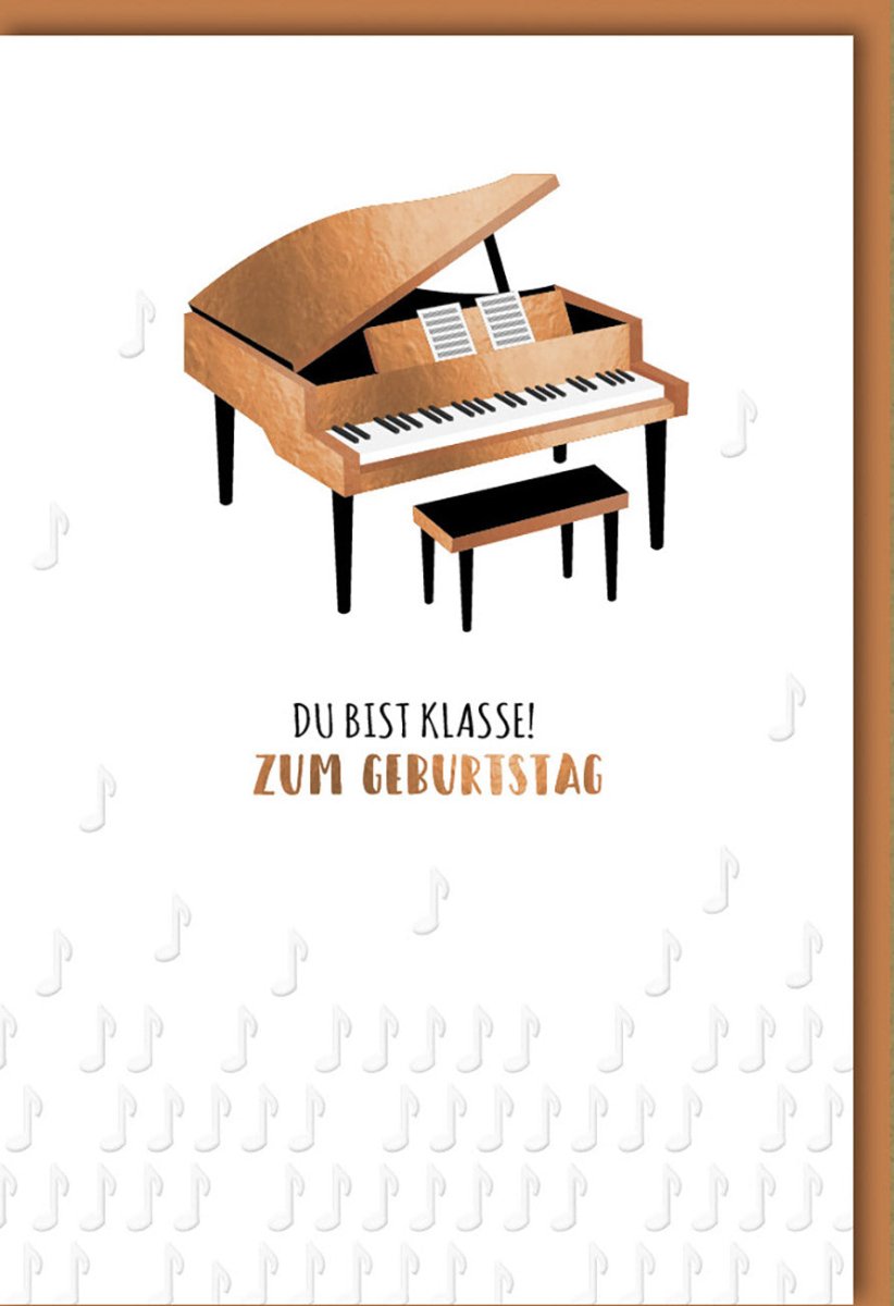 Geburtstagskarte mit Kuvert: "Du bist klasse" – Elegantes Naturkarton-Design mit Blind- & Folienprägung