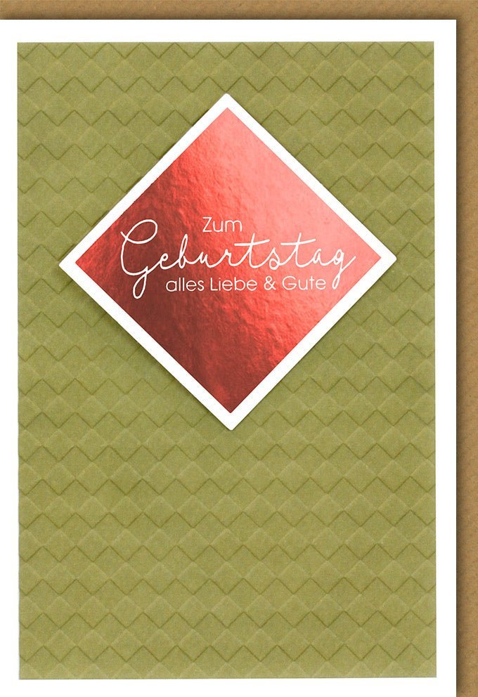 Geburtstagskarte Elegant: Stilvolle Glückwünsche für Männer mit edler Folienprägung & farblich passendem Kuvert
