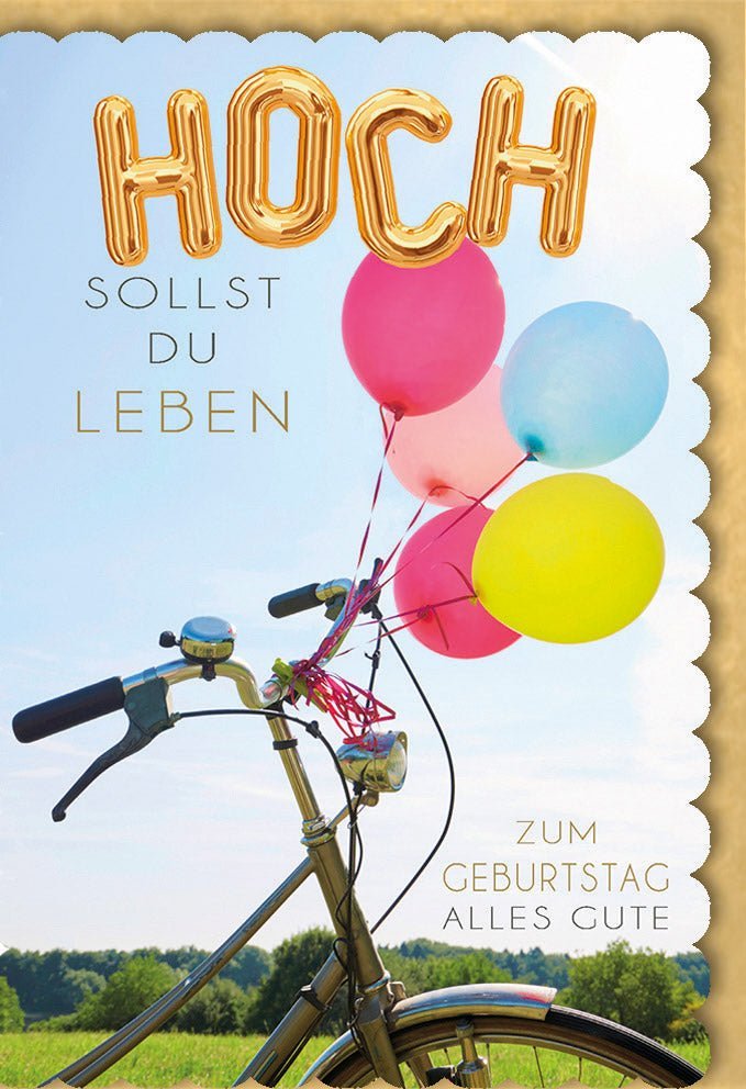 Geburtstagskarte "Hoch sollst du leben" – Exquisite Grußkarte mit Folienprägung & Ausstanzung, inkl. farblich passendem Kuvert