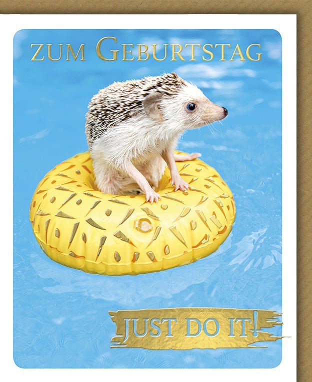 Geburtstagskarte "Zum Geburtstag do it" – Kraftvolle Motivation & Eleganz mit Folienprägung, inkl. farblich passendem Kuvert