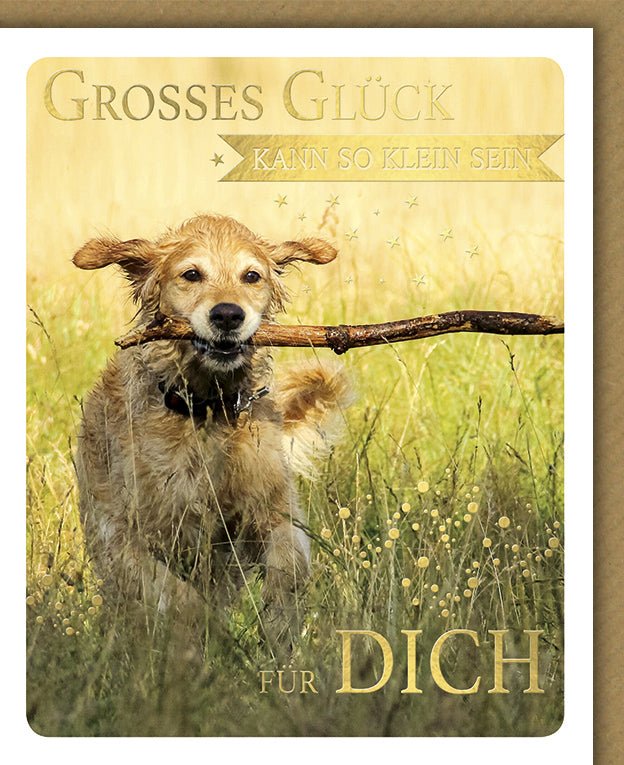 Geburtstagskarte "Großes Glück": Elegante Folienprägung & Herzlicher Text, inkl. farblich passendem Kuvert – Für besondere Wertschätzung