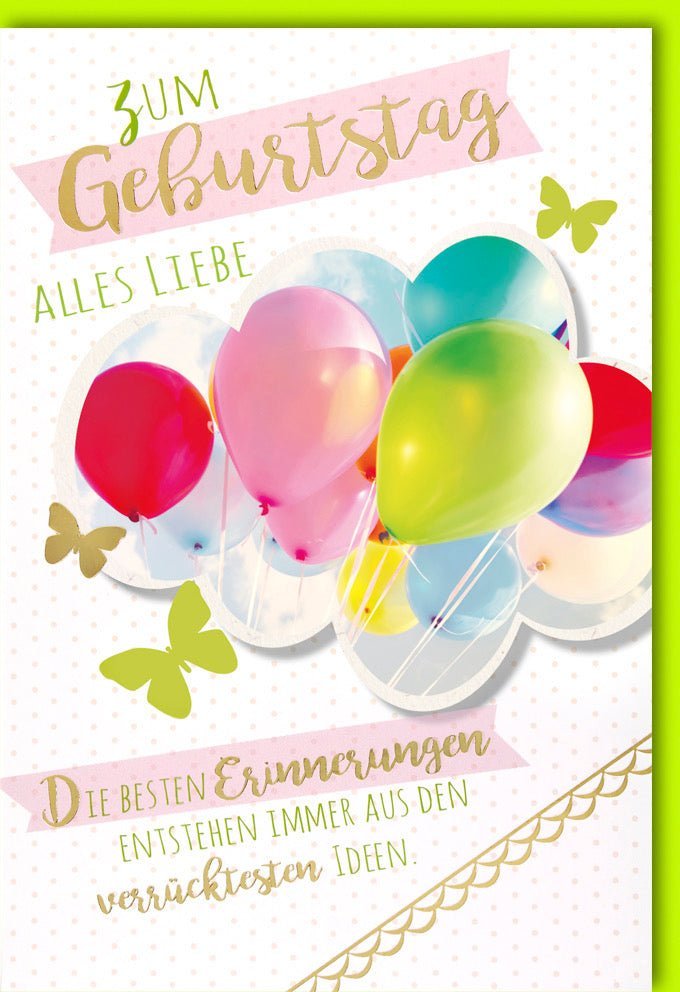 Geburtstagskarte mit Folienprägung & farblich passendem Kuvert – Für unvergessliche Glücksmomente & verrückte Ideen
