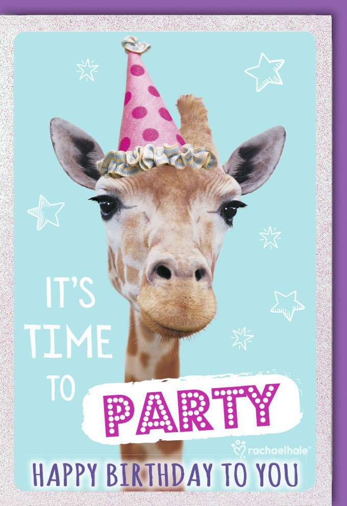 Geburtstagskarte mit Glimmer & Party-Spruch "It's time to Party Happy Birthday to you" – Herzliche Wünsche für unvergessliche Momente