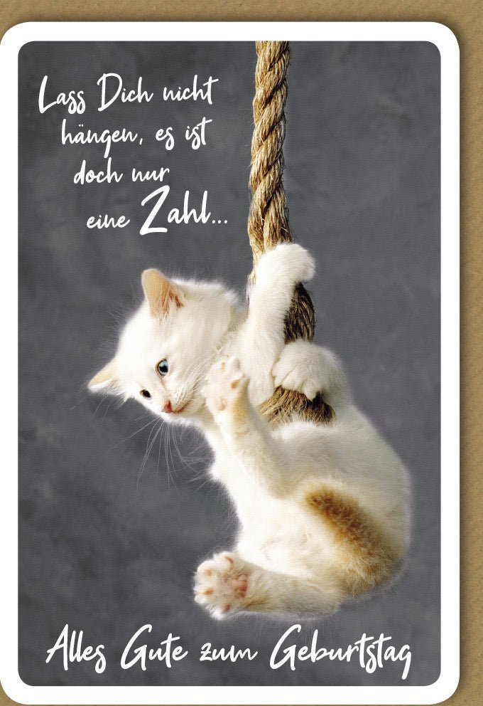Geburtstagskarte "Lass dich nicht hängen" – Lustig, charmant & mit abgerundeten Ecken für humorvolle Glückwünsche. Inkl. Kuvert