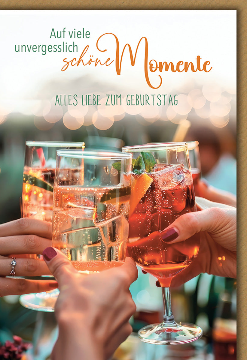 Geburtstagskarte mit stilvollem Sekt-Motiv, funkelnde Gläser und festliche Stimmung für unvergessliche Feiern