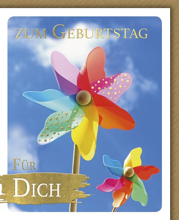 Geburtstagskarte "Zum Geburtstag für dich" – Funkelndes Design mit Folienprägung & farblich passendem Kuvert