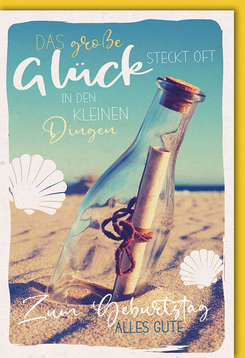 Geburtstagskarte "Glücksmomente" – Traumhaftes Naturkarton Design für besondere Herzenswünsche, inklusive farblich passendem Kuvert