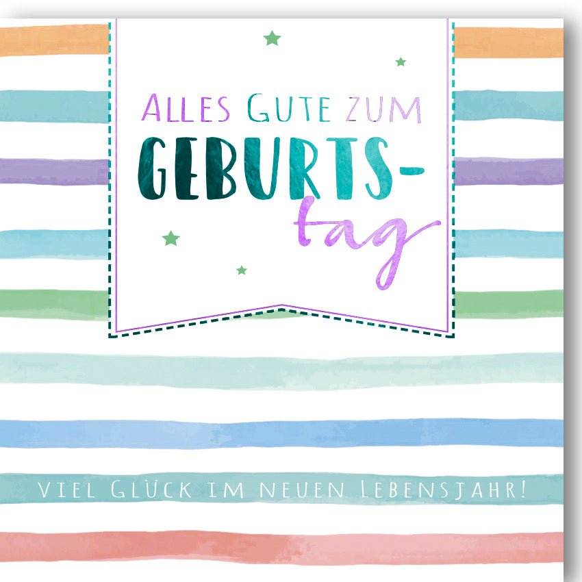 Geburtstagskarte: Erfolg & Freude, Elegant veredelt mit Folienprägung - Inkl. farblich passendem Kuvert