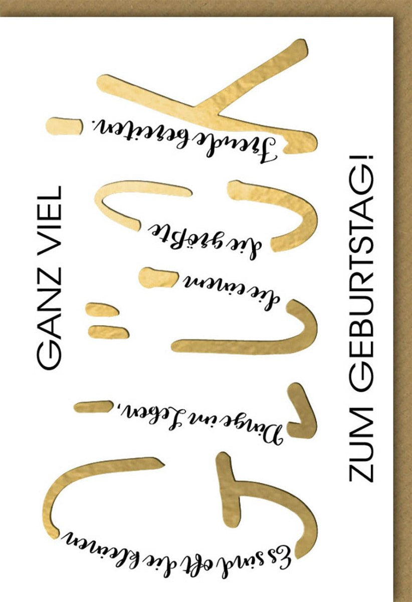 Geburtstagskarte geschäftlich – Stilvolle Glückwünsche mit Goldakzenten, Folienprägung & Naturkarton für Firmen