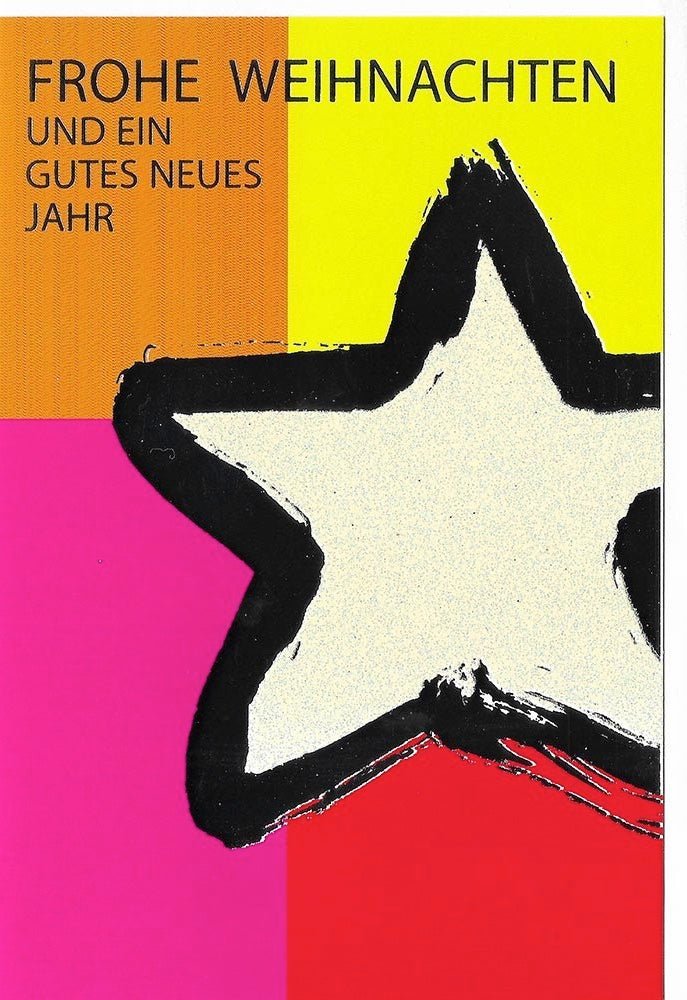 Weihnachtskarte – Festliche Grüße mit Folienprägung & Glitzerlack | Elegantes Stern-Design, passendes Kuvert
