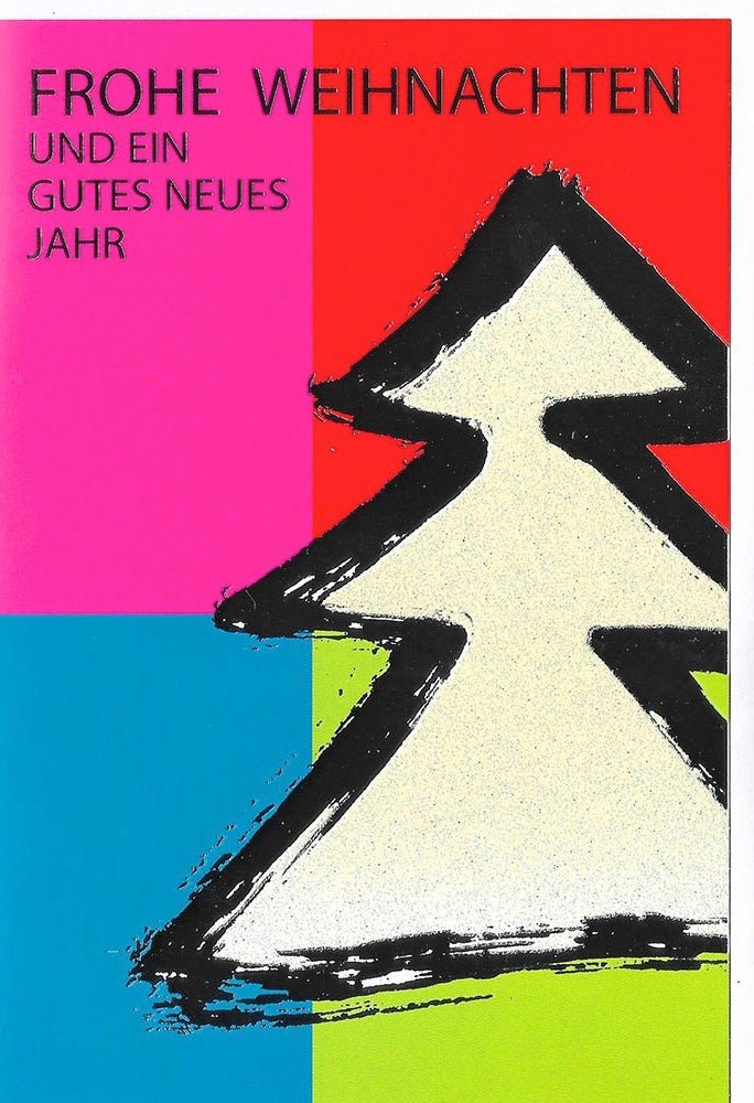Weihnachtskarte – Modernes Tannenbaum Design | Folienprägung & Glitzerlack | Für festliche Weihnachtsgrüße mit passendem Kuvert