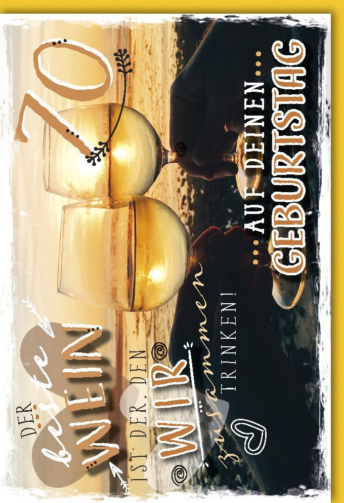 Hochzeitskarte mit passendem Kuvert – Weinmotiv in Gold & Weiß für Brautpaar & Gäste. Feiern Sie Liebe & Verbundenheit.