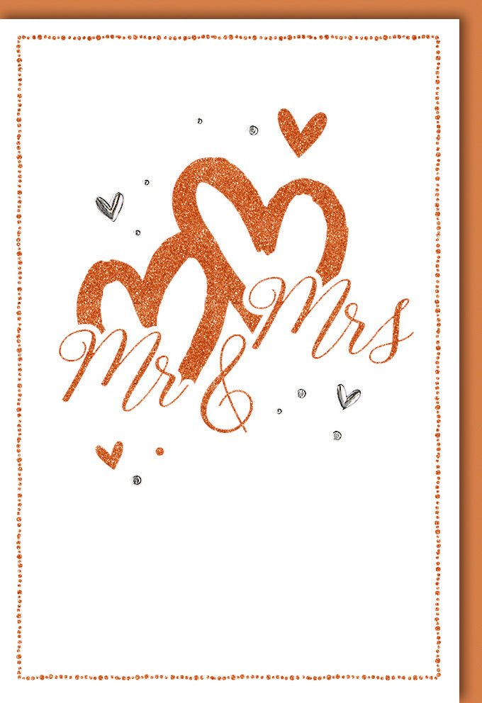 Hochzeitskarte "Mr & Mrs" – Eleganter Liebesbeweis mit Folienprägung & Glitzerlack für Brautpaare, inkl. Kuvert