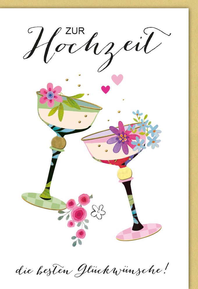 Hochzeitskarte: Elegante Glückwunschkarte mit Folienprägung für Paare – Romantisches Design zur Feier der Liebe mit Kuvert