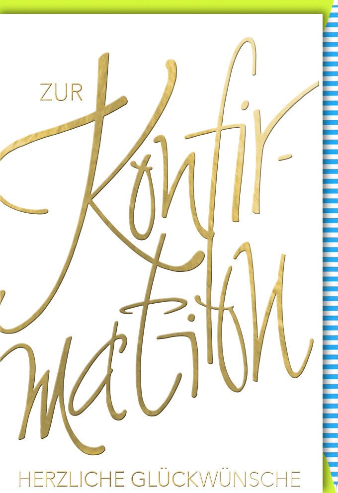 Konfirmationskarte – Stilvolle Glückwünsche, Elegant mit Folienprägung & Naturkarton, inklusive Kuvert für Jugendweihe