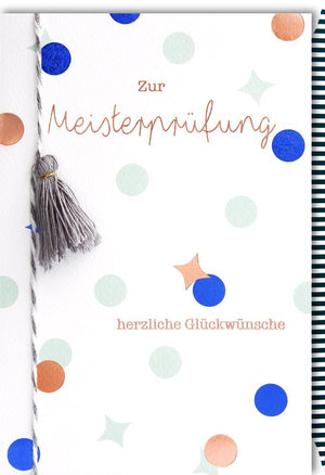 Meisterprüfung Glückwunschkarte – Elegantes Design mit Applikation, Naturkarton & Folienprägung, inkl. Kuvert