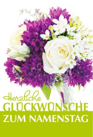 Namenstag Grußkarte – Elegantes Floral Design mit Folienprägung & Kuvert | Stilvolle Blumengrüße für Familie & Freunde