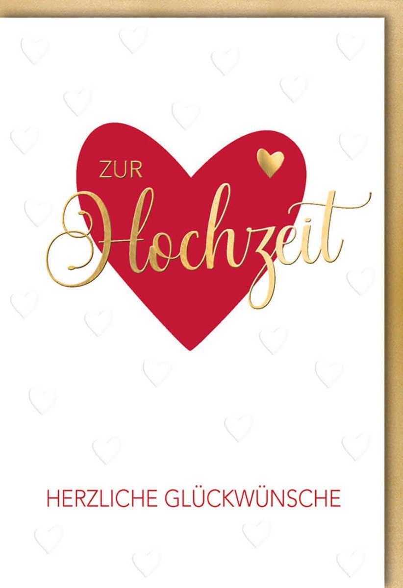 Hochzeitskarte: Ewige Liebe & Glückwünsche zur Trauung – Blind-/Folienprägung, Naturkarton. Mit farblich passendem Kuvert.