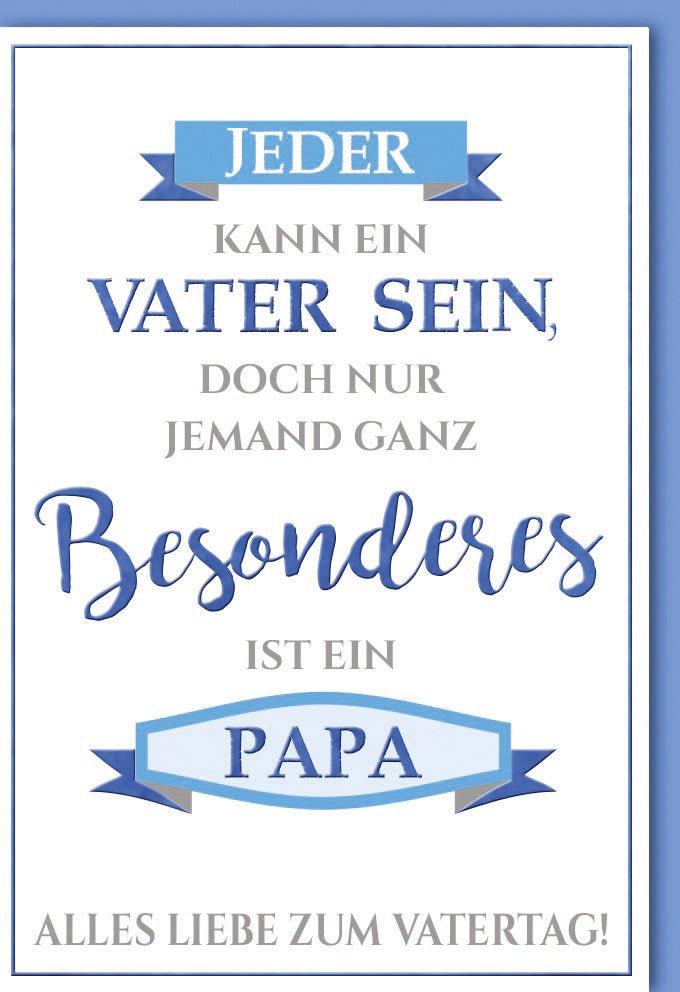 Vatertagskarte Herzliche Grüße Papa Folienprägung – Besondere Wertschätzung mit passendem Kuvert