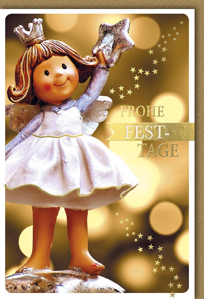 Weihnachtsgrußkarte: Festliche Frohe Festtage mit edler Folienprägung – Einzigartige Weihnachtskarte für unvergessliche Momente