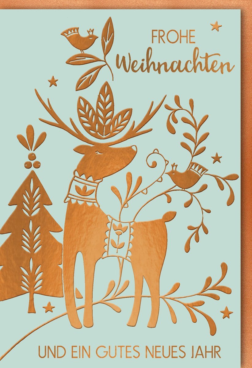Weihnachtskarte mit Folienprägung – Festliche Grüße & Neues Jahr Wünsche | Edles Design, haptisches Erlebnis & Wärme