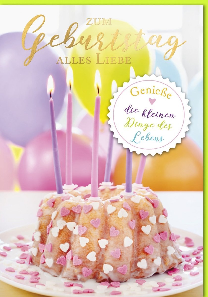 XXL Geburtstagskarte A4 – Elegante Folienprägung mit „Zum Geburtstag alles Liebe“, für unvergessliche Glücksmomente, inkl. Kuvert